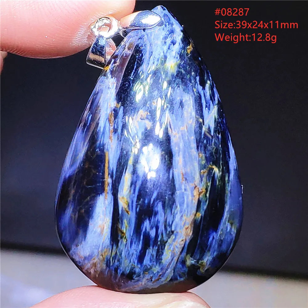 Natural Blue Pietersite Chatoyant Bead Pendant Jewelry Necklace Women Men Namibia Yellow Pietersite Cat Eye Fashion AAAAAA