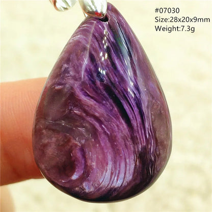 Natural Purple Charoite Pendant Necklace Jewelry Women 925 Sterling Silver Rare Gift Charoite Bead AAAAA