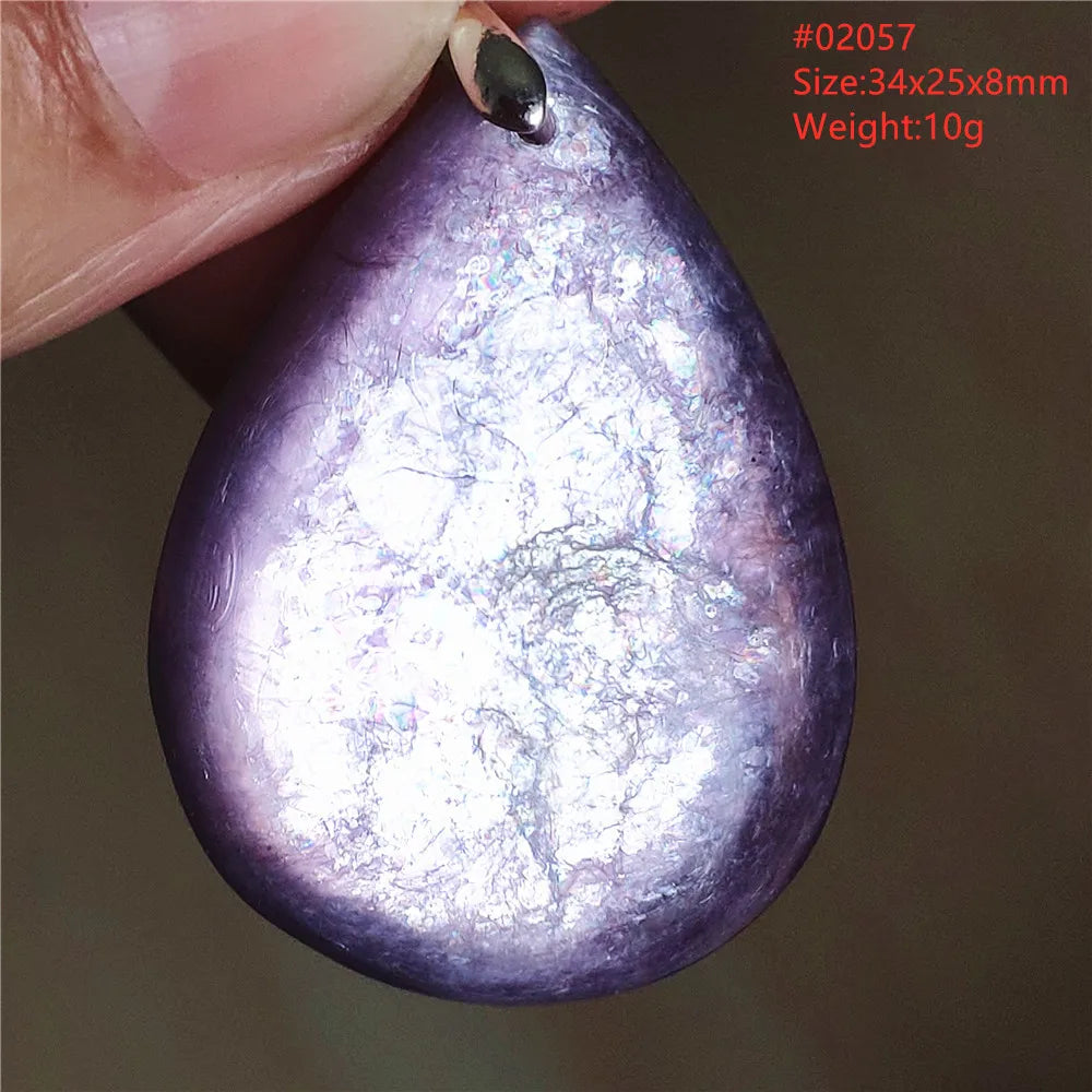 Natural Purple Lepidolite Quartz Tourmaline Mica Pendant Flash Woman Men Heart Love Fashion Jewelry AAAAAA