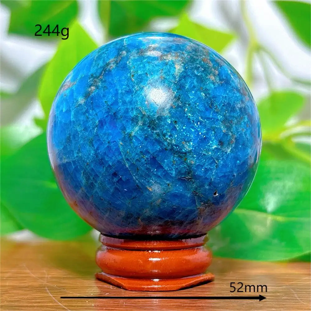 Esfera de Apatita Cristal Pedra de Quartzo Natural Decoração para Casa Minerais Reiki Artesanato Presentes Amor Energia Cura Meditação + Suporte