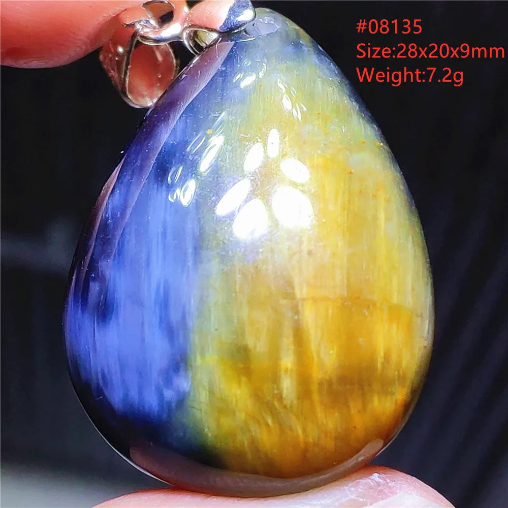 Natural Blue Pietersite Chatoyant Bead Pendant Jewelry Necklace Women Men Namibia Yellow Pietersite Cat Eye Fashion AAAAAA