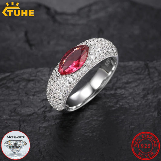 Unisex VVS1 Moissanite 925 Silver Hip Hop Jewelry Classic Men For Woman Rings Rock Hip Hop Jewelry Gift