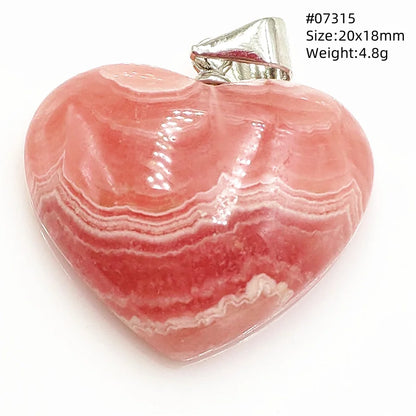 Natural Red Rhodochrosite Pendant Jewelry Rose Rhodochrosite Heart Love Women Men Gemstone Jewelry Fashion Necklace Gift AAAAAA