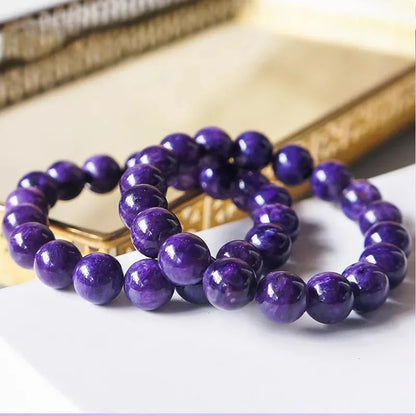 Natural Amethyst Charoite Beaded Bracelet Purple Ore Men and Women Single Circle Healing Reiki Crystal Stone Jewelry