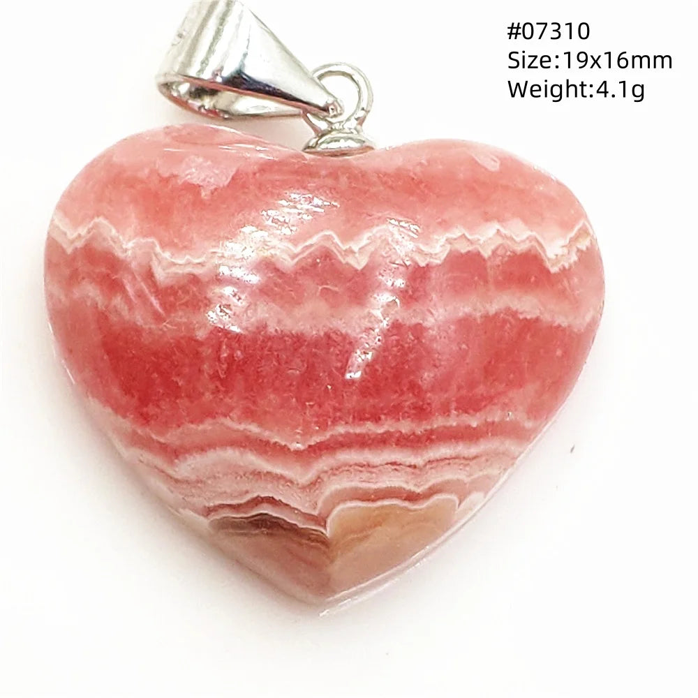 Natural Red Rhodochrosite Pendant Jewelry Rose Rhodochrosite Heart Love Women Men Gemstone Jewelry Fashion Necklace Gift AAAAAA