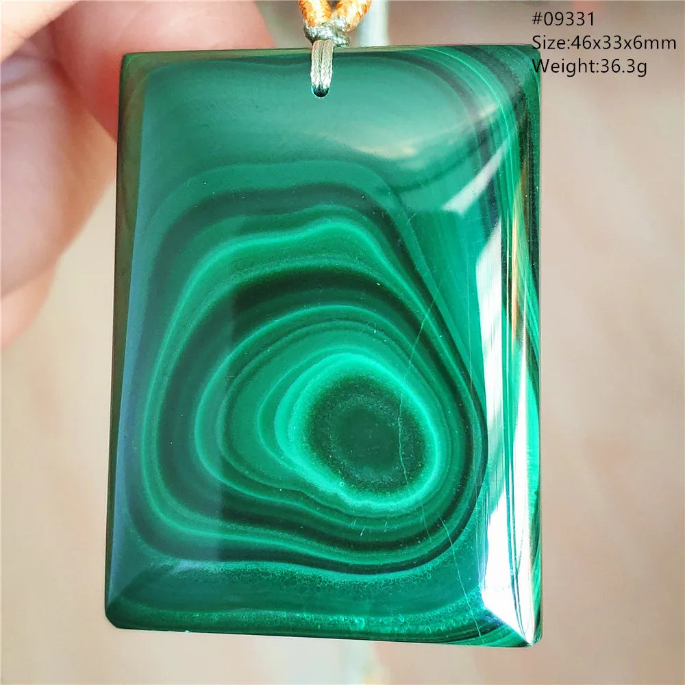 Natural Green Malachite Chrysocolla Pendant Jewelry Rectangle Women Men Big Fashion Green Chrysocolla Fashion Necklace AAAAAA