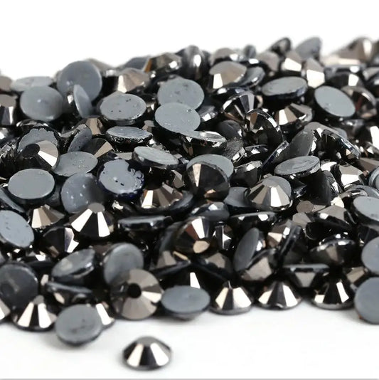 All sizes Jet Hematite DMC Iron On Rhinestones/Flat Back Nail art Hot fix Crystal Rhinestones Strass Sewing & Fabric Garment