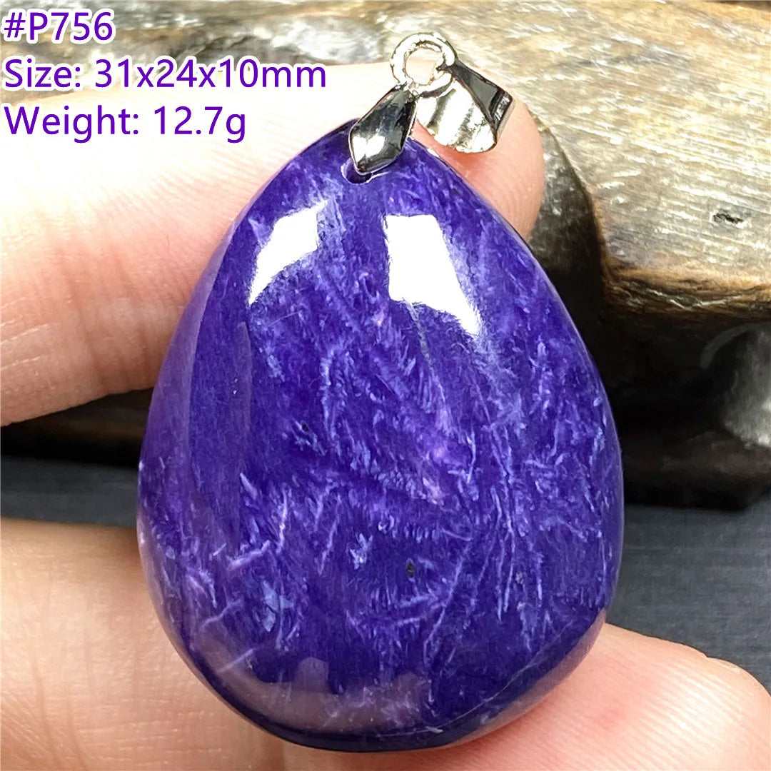 Top Natural Purple Charoite Stone Pendant Jewelry For Women Lady Men Love Healing Crystal Beads Silver Energy Gemstone AAAAA