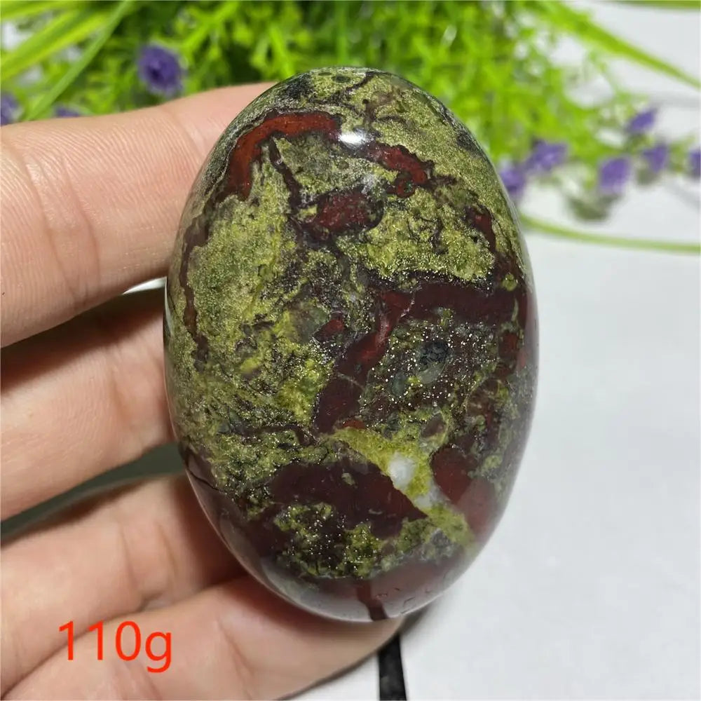 Pedra de Sangue de Dragão Natural Cristal Energia Espiritual Cura Mineral Palm Gemstones Decoração Artesanal Presentes 40*60mm