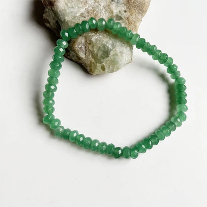 Pulsera de aventurina verde con facetas de 4 x 6 mm, rara, joyería de piedra natural vintage, elegante y exquisita cadena de cuentas para mujer, estilo bohemio