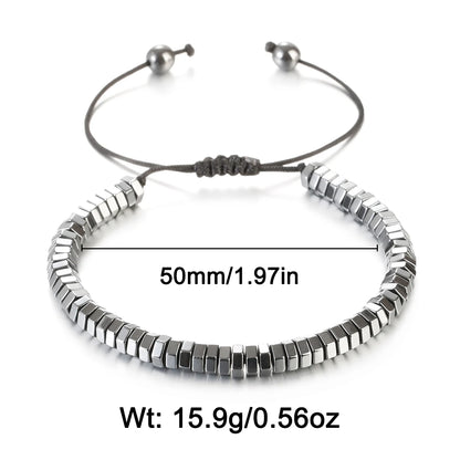 Pulsera de cuentas de piedra de hematita negra con 7 estilos de abalorios, joyería para hombres, pulsera tejida magnética para el cuidado de la salud para mujeres, regalo