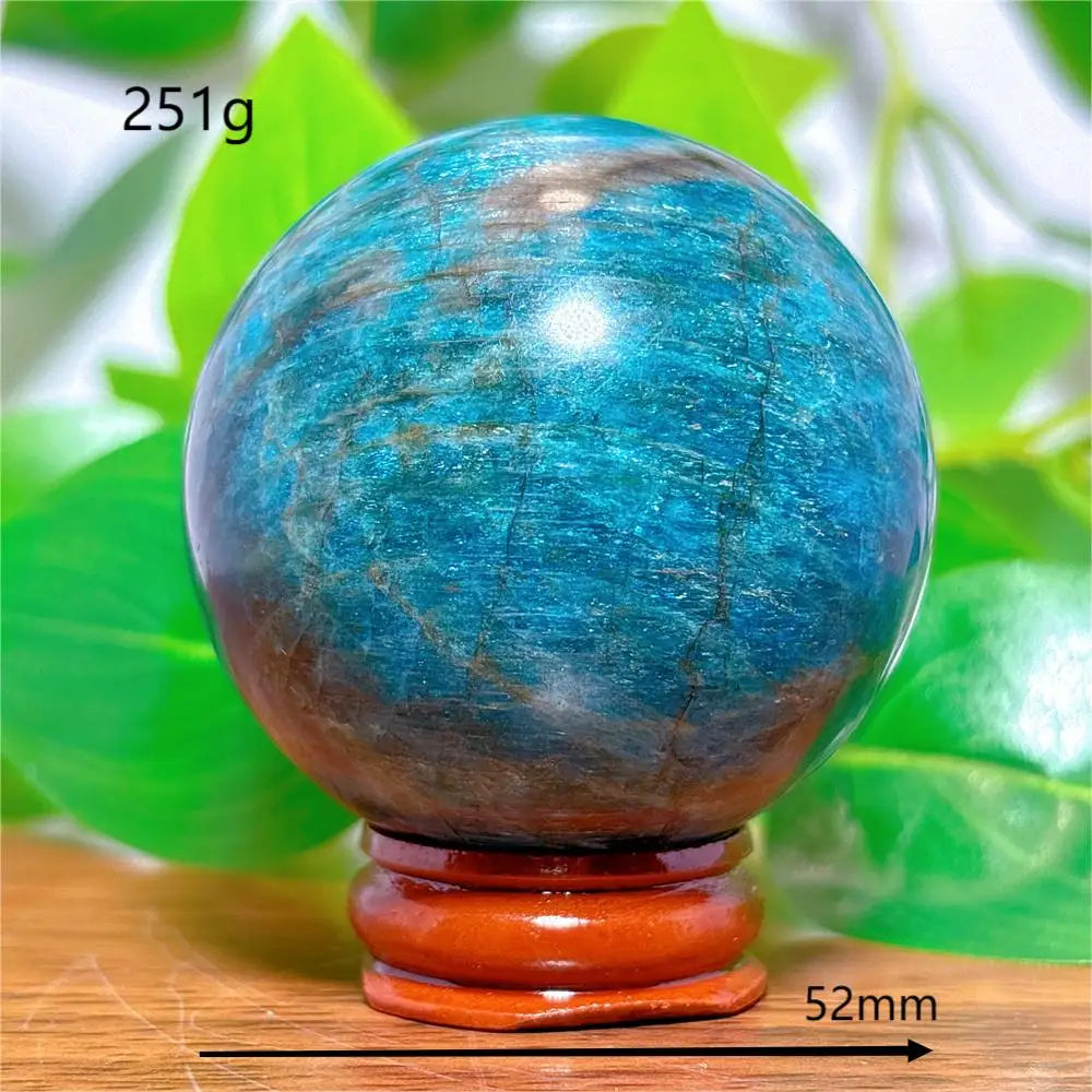 Esfera de Apatita Cristal Pedra de Quartzo Natural Decoração para Casa Minerais Reiki Artesanato Presentes Amor Energia Cura Meditação + Suporte