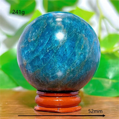 Esfera de Apatita Cristal Pedra de Quartzo Natural Decoração para Casa Minerais Reiki Artesanato Presentes Amor Energia Cura Meditação + Suporte