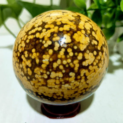 Natural Stone Pretty Ocean Jasper sphere Meditation Spirit Exorcism Feng Shui Crystal Ball Home Room Decoration Reiki Healing