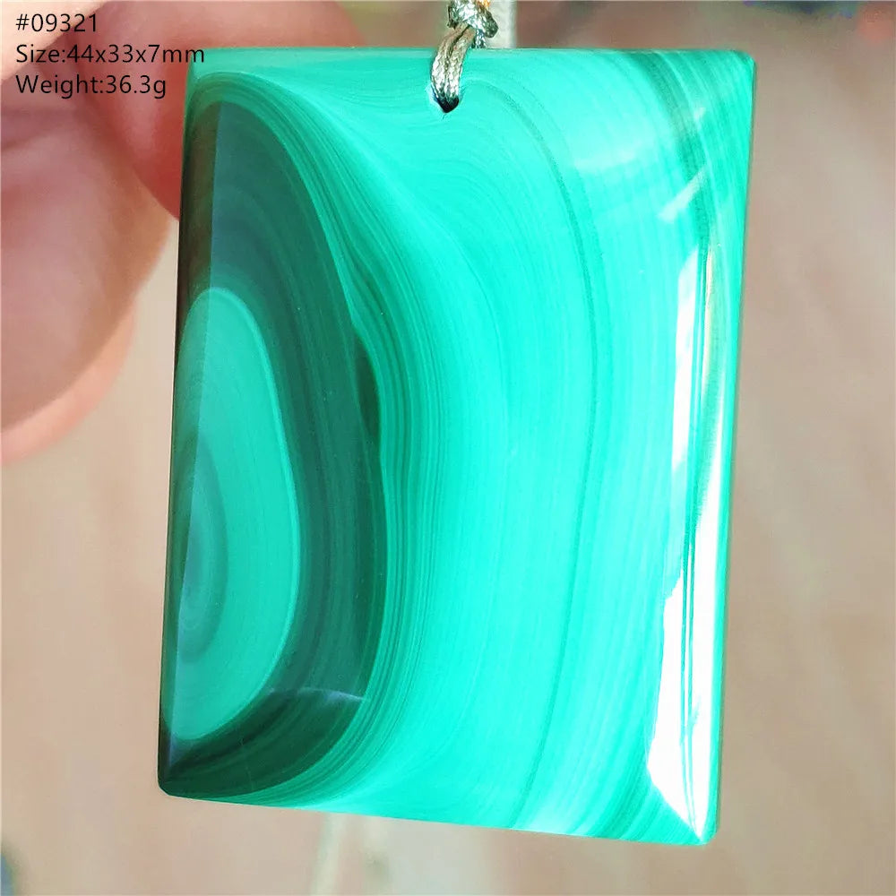 Natural Green Malachite Chrysocolla Pendant Jewelry Rectangle Women Men Big Fashion Green Chrysocolla Fashion Necklace AAAAAA