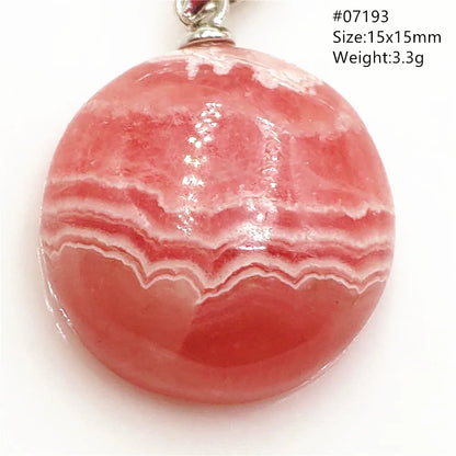 Natural Red Argentina Rhodochrosite Pendant Necklace Rose Rhodochrosite Heart Pendant Women Men Necklace AAAAA