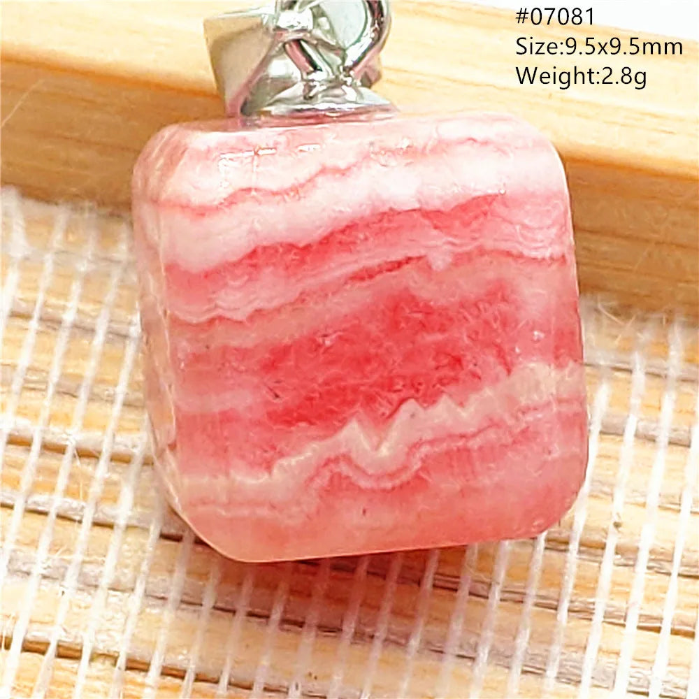 Natural Rose Rhodochrosite Pendant Heart Red Rhodochrosite Love Bead Pendant Necklace Women Rare Rose Necklace AAAAA