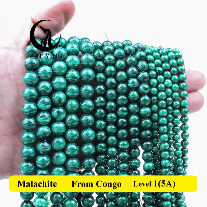 TOP Quality 100% 5A Natural Congo Malachite Stone Beads For Jewelry Making DIY Bracelet Necklace Accessories 15''