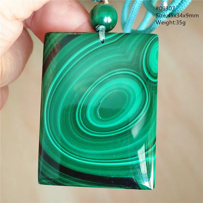 Natural Green Malachite Chrysocolla Pendant Jewelry Rectangle Women Men Big Fashion Green Chrysocolla Fashion Necklace AAAAAA