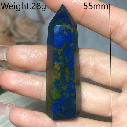 Natural Crystals Chrysocolla With Azurite Tower Healing High Quality Energy Mineral Wholesale Reiki Home Decroration