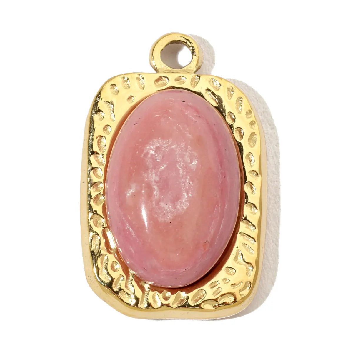 3pcs/Lot Luxury Oval Natural Stone Stainless Steel Diy Charms Women Flower Necklace Pendant Rhodochrosite Jewelry