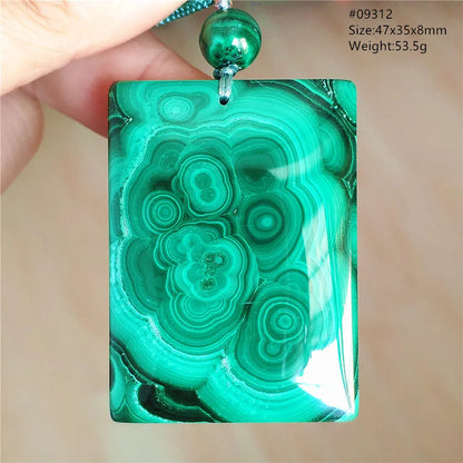 Natural Green Malachite Chrysocolla Pendant Jewelry Rectangle Women Men Big Fashion Green Chrysocolla Fashion Necklace AAAAAA