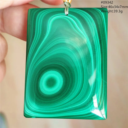 Natural Green Malachite Chrysocolla Pendant Jewelry Rectangle Women Men Big Fashion Green Chrysocolla Fashion Necklace AAAAAA