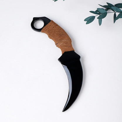 1PC Natural Obsidian Crystal Knife Black Ninja Dagger Polished Energy Gemstone Collect Crystal Gift Props