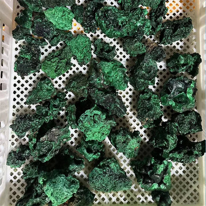 Natural Green Malachite Raw Stone Rough Crystal Clastic Rock Cube Collectible Gravel   Minerals Specimen Home Garden