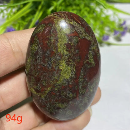 Pedra de Sangue de Dragão Natural Cristal Energia Espiritual Cura Mineral Palm Gemstones Decoração Artesanal Presentes 40*60mm