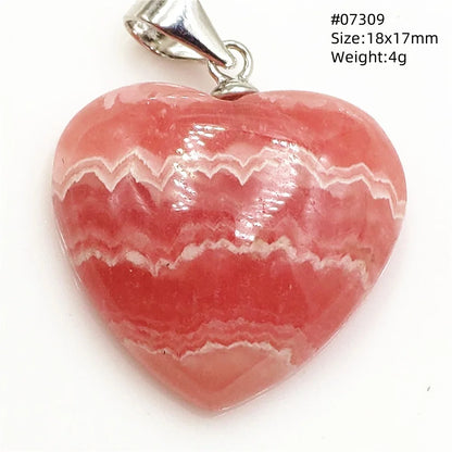 Natural Red Rhodochrosite Pendant Jewelry Rose Rhodochrosite Heart Love Women Men Gemstone Jewelry Fashion Necklace Gift AAAAAA