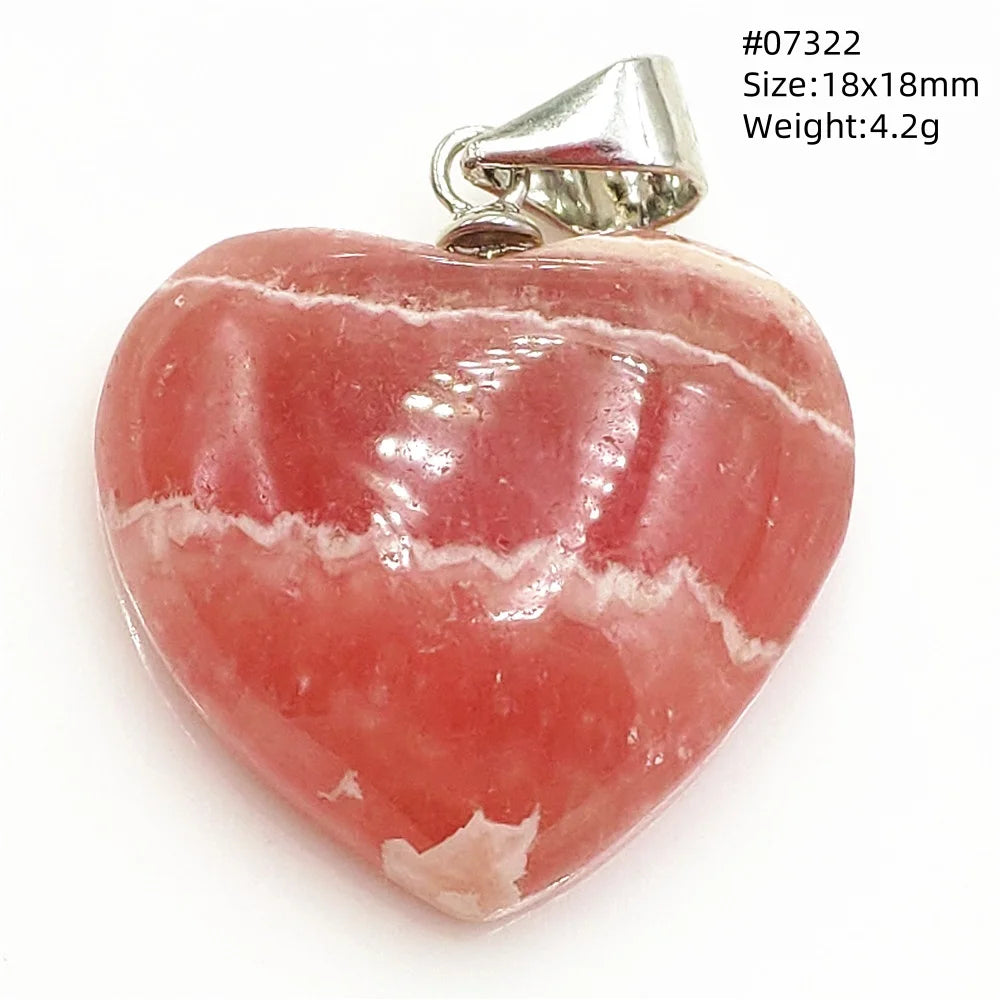 Natural Red Rhodochrosite Pendant Jewelry Rose Rhodochrosite Heart Love Women Men Gemstone Jewelry Fashion Necklace Gift AAAAAA