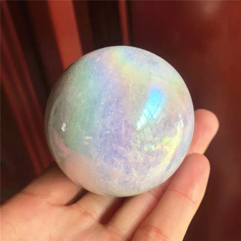 HOME DECOR Natural Polished Gemstone Spheres Angel Aura Celestite Crystal Ball For Feng Shui