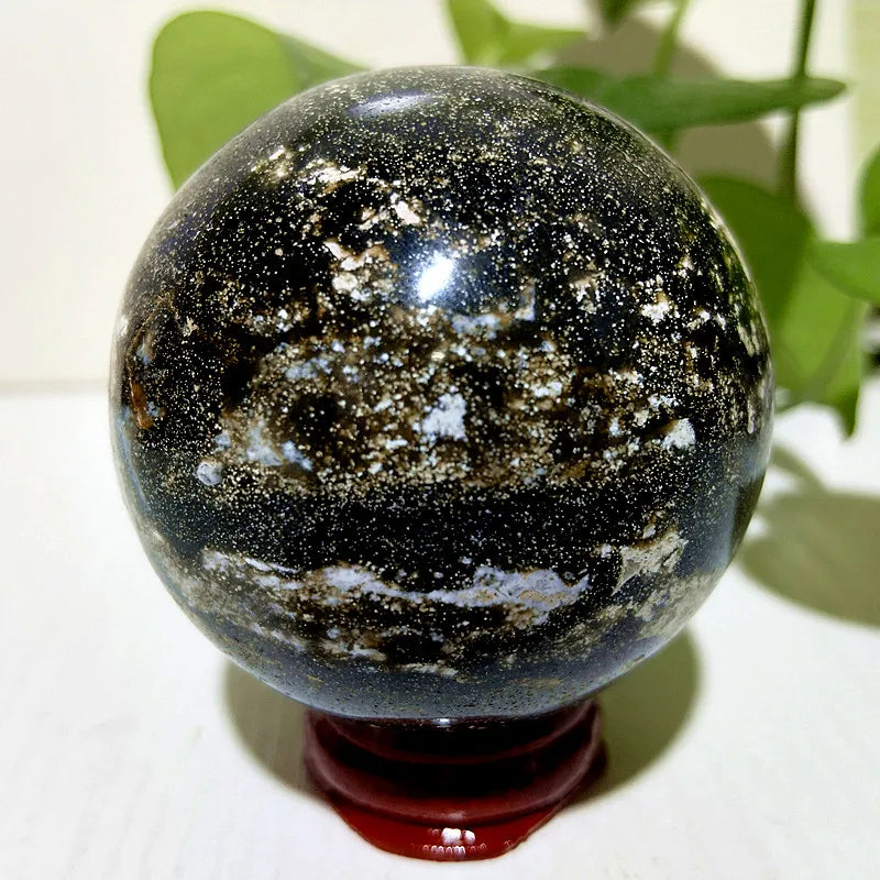 Esfera de cristal de jaspe oceánico de piedra natural, bola de Feng Shui para meditación, exorcismo espiritual, decoración de la habitación del hogar, curación Reiki