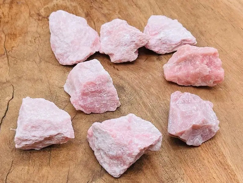 Pedras brutas naturais a granel, pedra de cristal de opala rosa e pedras de fonte para queda livre, cabbing, cura de cristal wicca e reiki (200g)