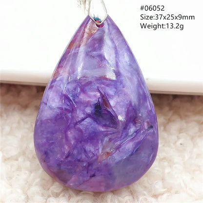 Natural Purple Charoite Water Drop Gemstone Pendant Women Men Charoite Bead Best Necklace Jewelry 925 Sterling Silver AAAAAA