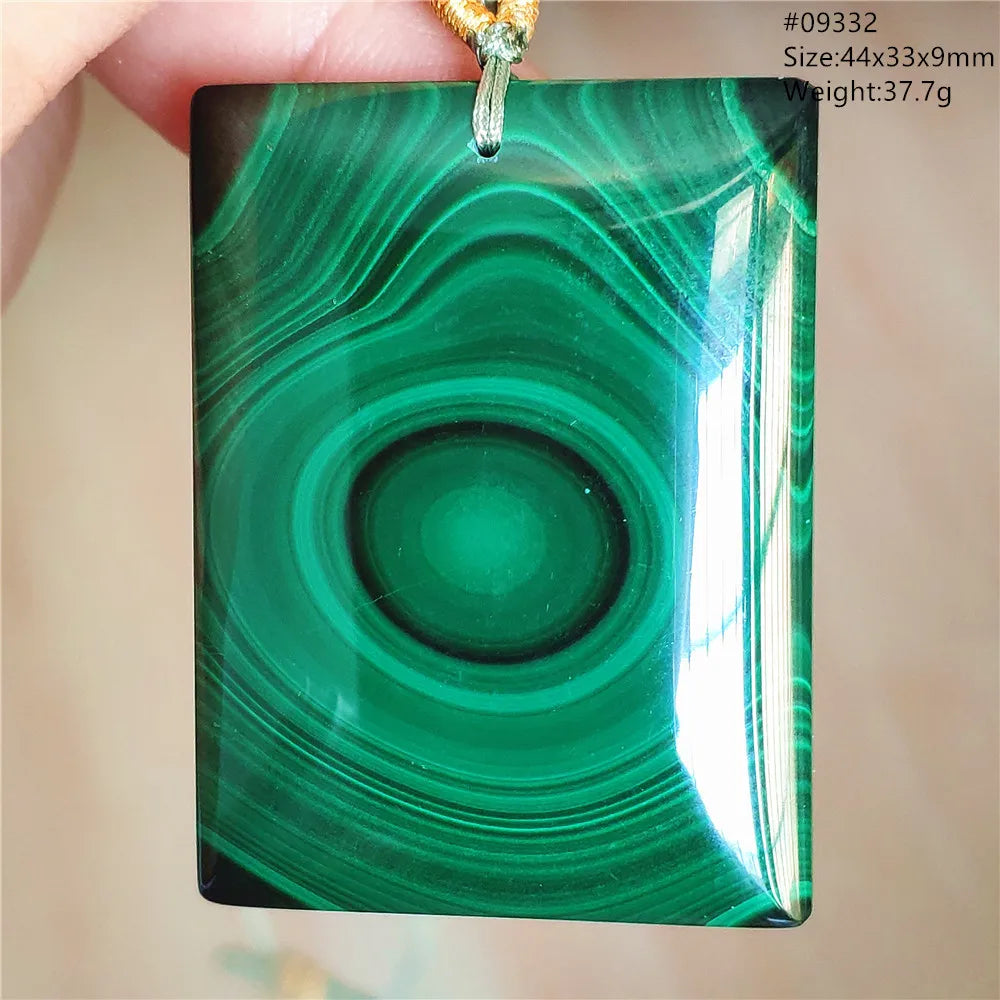 Natural Green Malachite Chrysocolla Pendant Jewelry Rectangle Women Men Big Fashion Green Chrysocolla Fashion Necklace AAAAAA