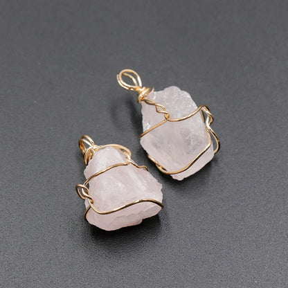 20-30mm Natural Semi GemStone Precious Pendant Charm Connector Drop White Opal Accessories For Crystal Necklaces Bracelets Wall