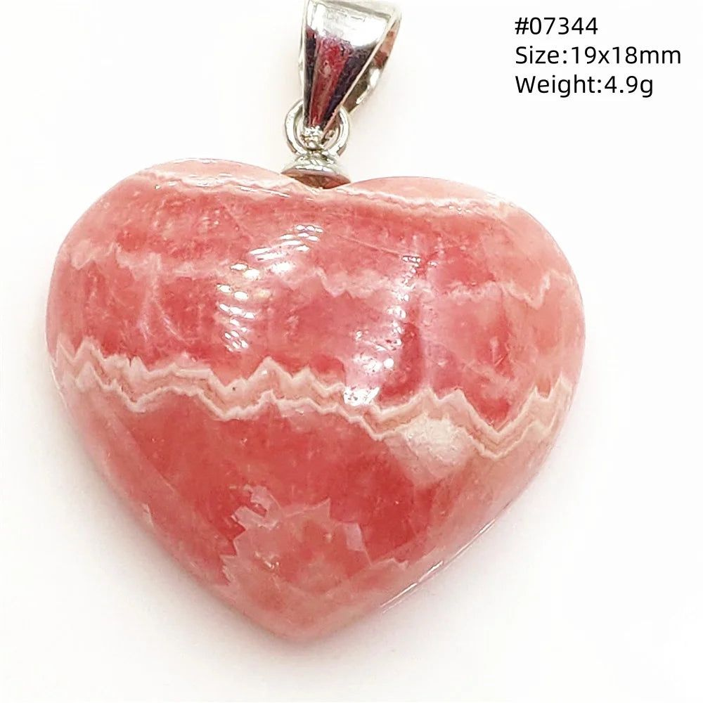 Natural Red Rhodochrosite Pendant Jewelry Rose Rhodochrosite Heart Love Women Men Gemstone Jewelry Fashion Necklace Gift AAAAAA