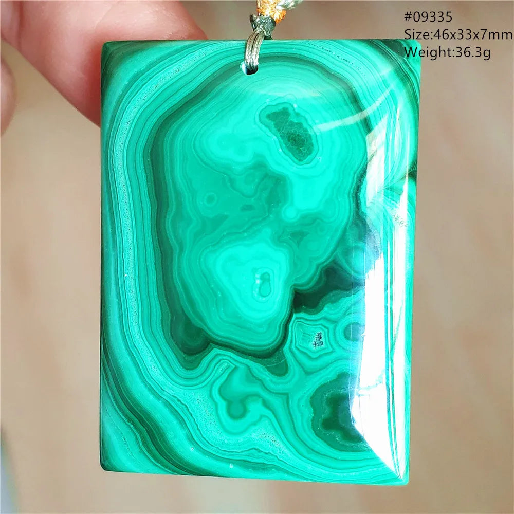 Natural Green Malachite Chrysocolla Pendant Jewelry Rectangle Women Men Big Fashion Green Chrysocolla Fashion Necklace AAAAAA