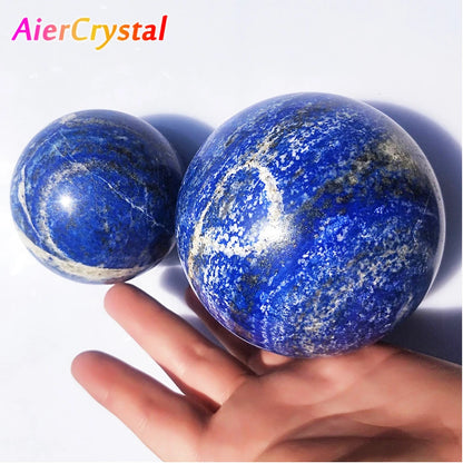 70mm Natural Crystal Mineral Lapis Lazuli Crystal Ball Stone Reiki Healing Quartz Spheres Desktop Home Decor Stone Crafts