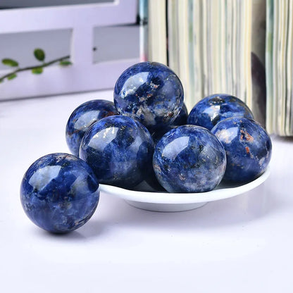 1PC Natural Sodalite Ball Polished Globe Massaging Ball Reiki Healing Stone Home Decoration Exquisite Gifts Souvenirs Gift