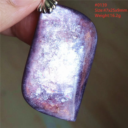 Natural Purple Lepidolite Quartz Tourmaline Mica Pendant Flash Woman Men Heart Love Fashion Jewelry AAAAAA