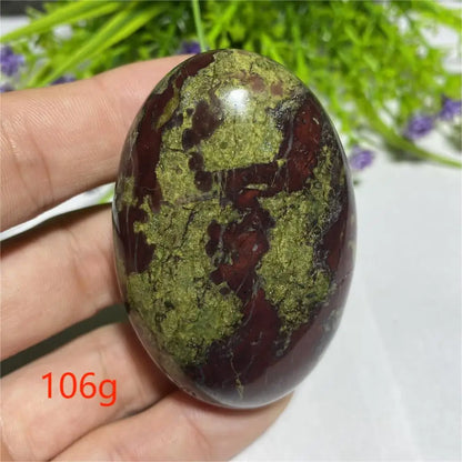 Pedra de Sangue de Dragão Natural Cristal Energia Espiritual Cura Mineral Palm Gemstones Decoração Artesanal Presentes 40*60mm