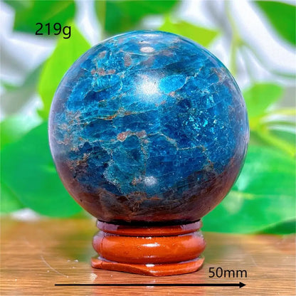 Esfera de Apatita Cristal Pedra de Quartzo Natural Decoração para Casa Minerais Reiki Artesanato Presentes Amor Energia Cura Meditação + Suporte