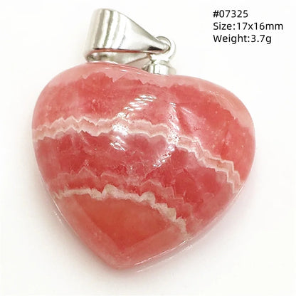 Natural Red Rhodochrosite Pendant Jewelry Rose Rhodochrosite Heart Love Women Men Gemstone Jewelry Fashion Necklace Gift AAAAAA