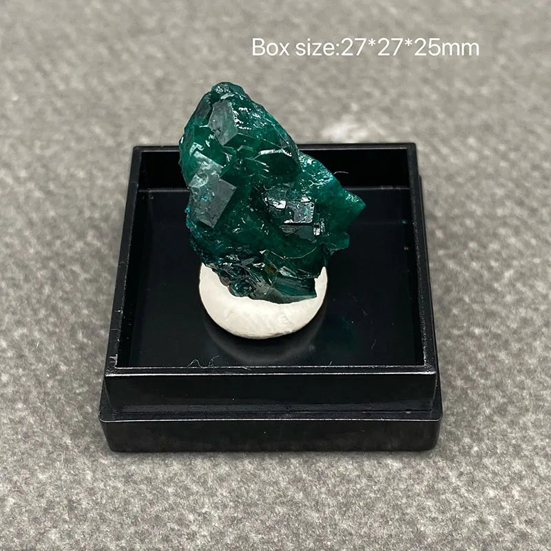 100% Natural Congo Dioptase Raw Stone Mineral Specimen - Healing Crystal Gem Collection with Box (272725mm)