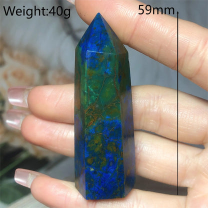 Natural Crystals Chrysocolla With Azurite Tower Healing High Quality Energy Mineral Wholesale Reiki Home Decroration