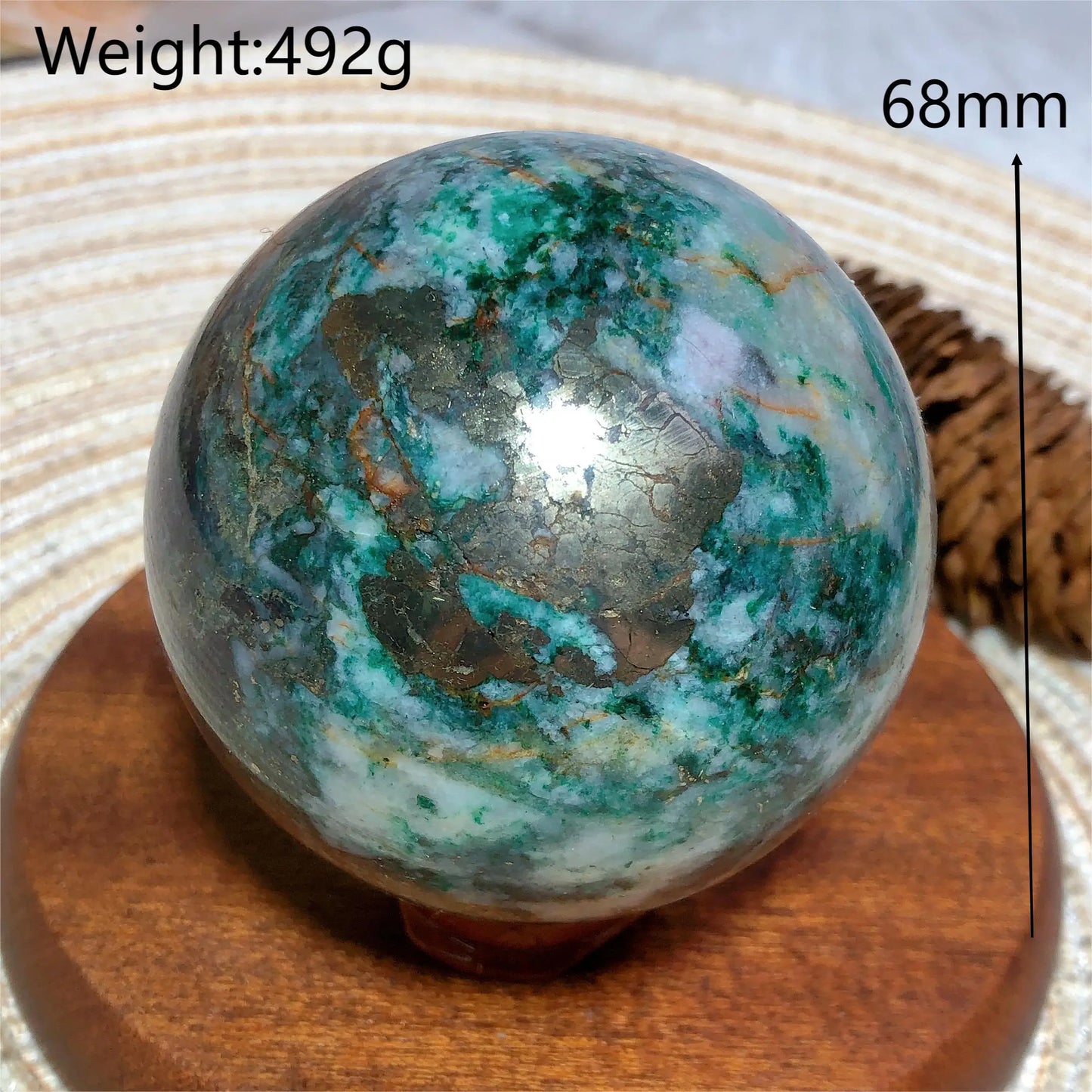 Natural Crystals Dioptase Pyrite Sphere Balls Polished Room Decor Energy Gift Mineral Ore Stone