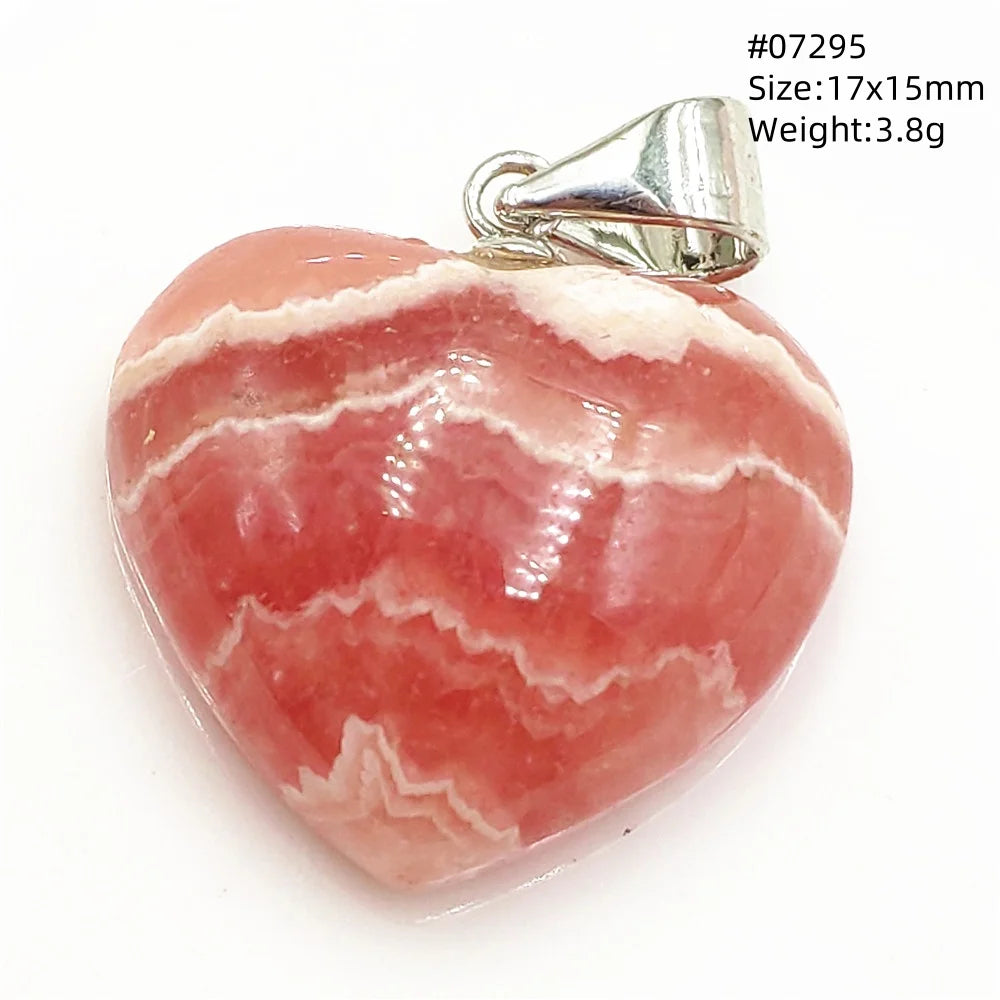 Natural Red Rhodochrosite Pendant Jewelry Rose Rhodochrosite Heart Love Women Men Gemstone Jewelry Fashion Necklace Gift AAAAAA